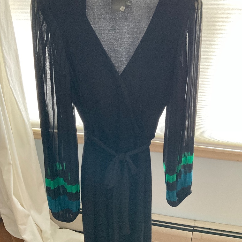 Taylor black faux wrap dress size 8